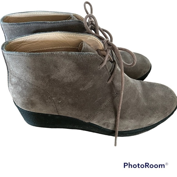 Clarks Shoes - Clarks suede lace up wedge bootie 8.5